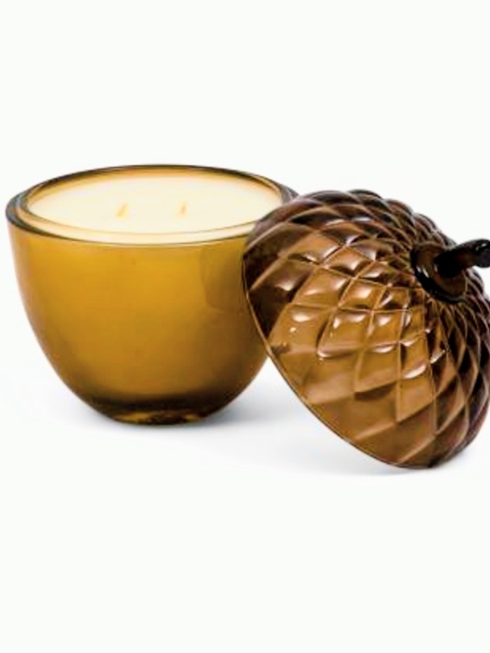 Martha Stewart Amber Glass Acorn Jar Candle Pumpkin Chai Scent 9.2oz Fall/Autumn - Picture 2 of 4